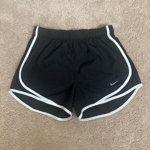 Nike Women's Black and White Athletic Shorts